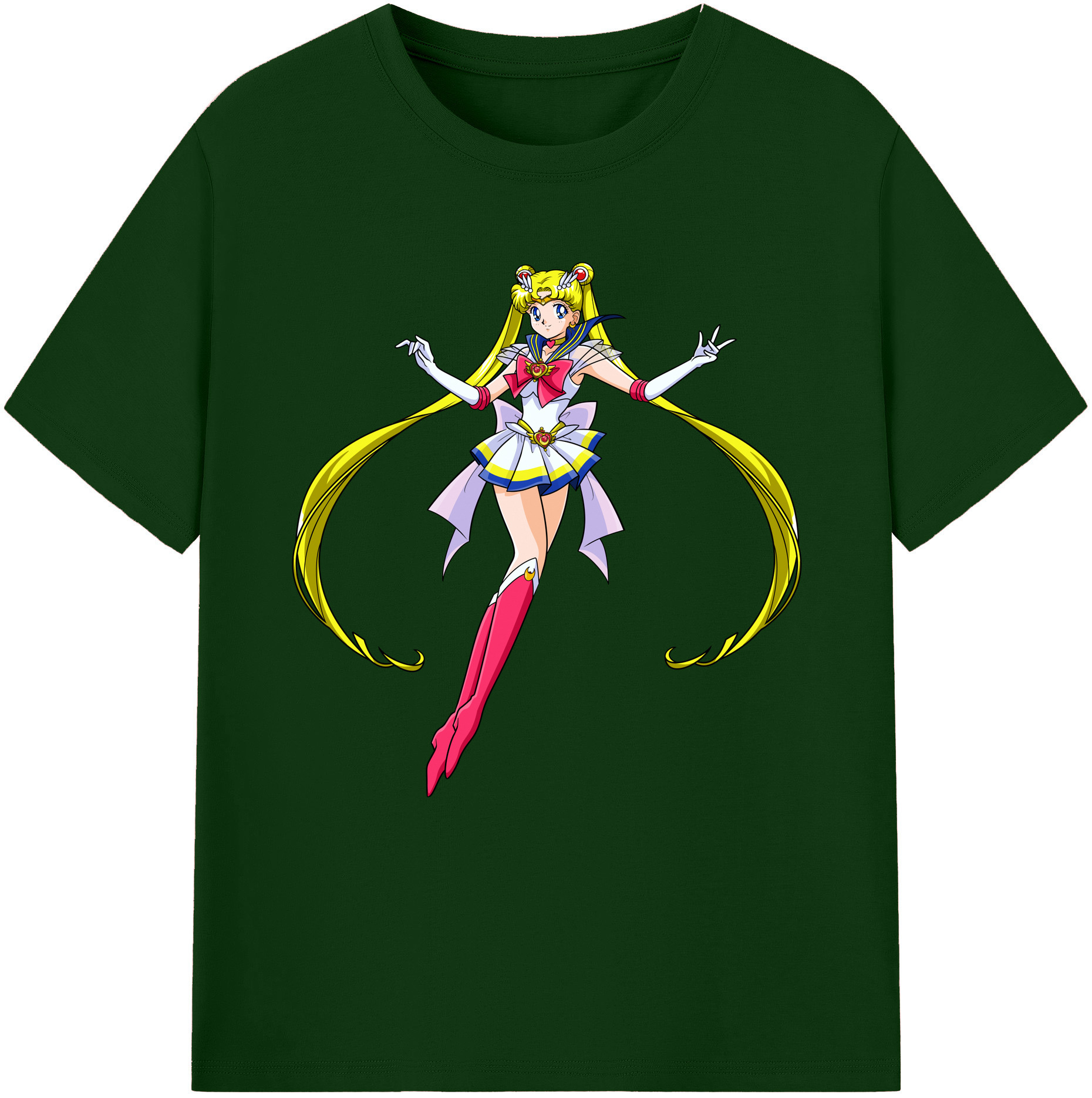 （画像用） 美少女戦士セーラームーン 月野 うさぎ つきの うさぎ Sailor Moon Tsukino Usagi 綿100％半袖Tシャツ（フロントプリント）